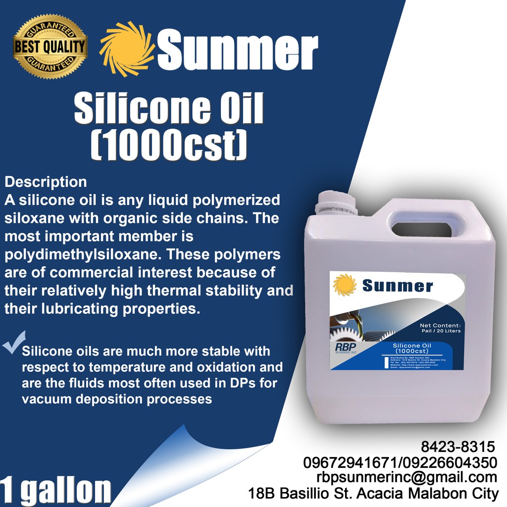 Silicone Oil 1000 cst (Gallon) Shopee Philippines
