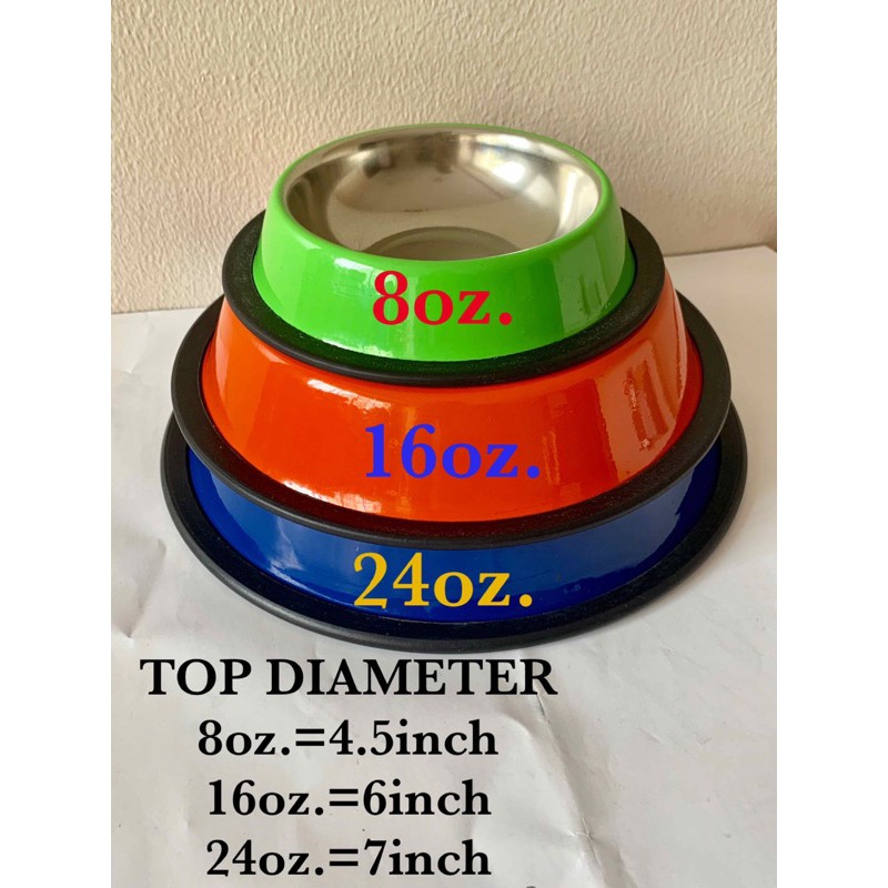 Pet Bowl Regular Colored Bowl 8 Oz Size 1 Available In 5 Sizes For Dog And Cat Shopee Philippines