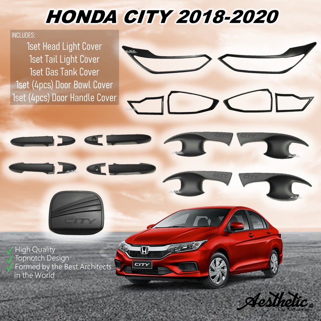 Honda City 2014 2020 Full Set Accessories Matteblack Thailand Original Premium Quality Shopee Philippines