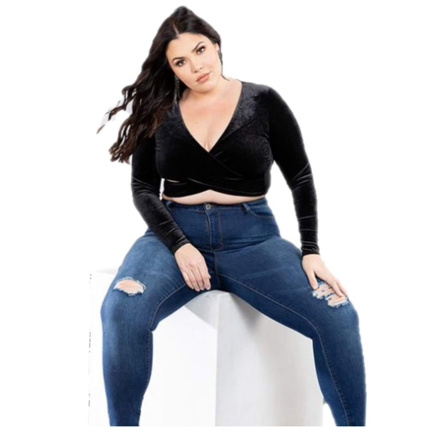 ripped skinny jeans womens plus size