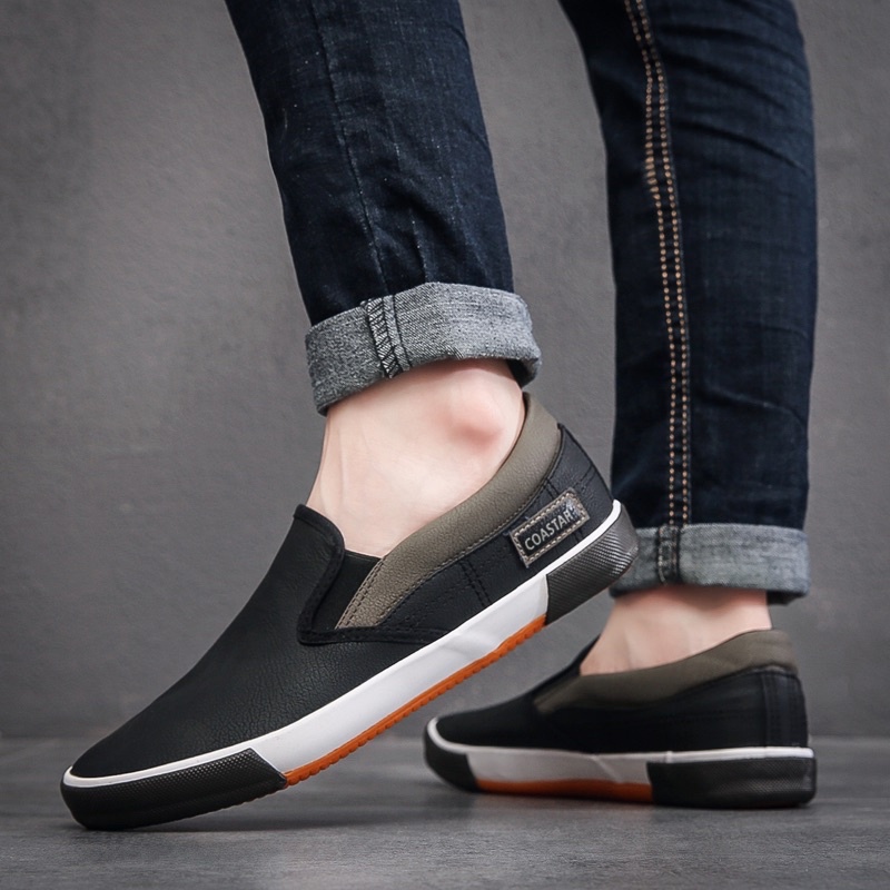 COASTAR Original Korean Style Slip On Shoes For Men Casual Leather
