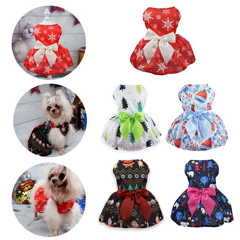 Dog Christmas Clothes Dogs Cats Cute Christmas Dress Christmas Dress