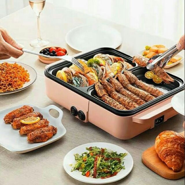 Mini Hot Pot Electric Grill Multi-Function Roasting and Boiling One Pot ...