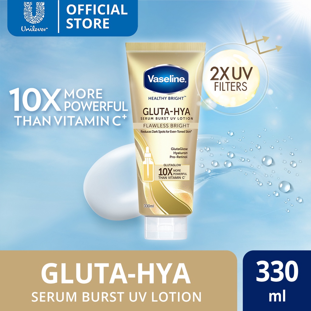 Vaseline GlutaHya Serum Burst UV Lotion Flawless Bright 330ml Shopee Philippines