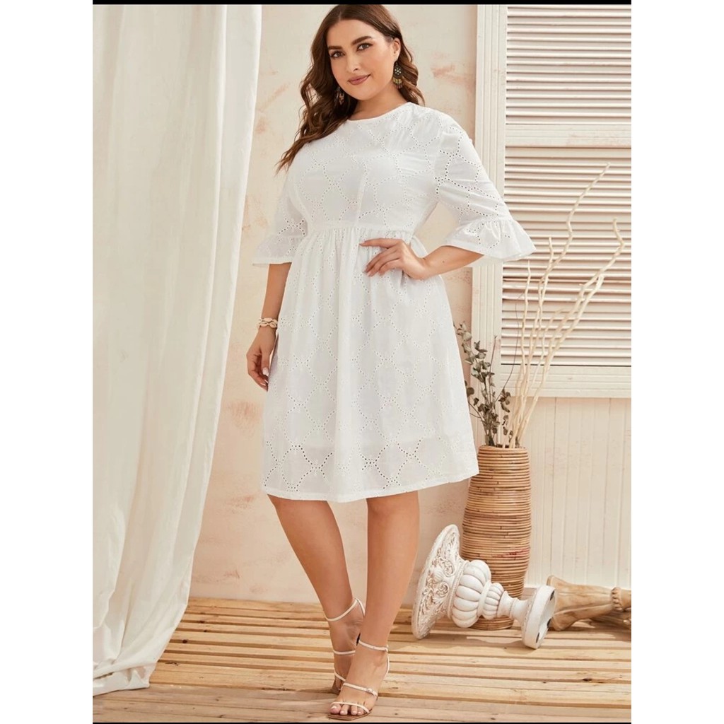 Plus Size white Eyelet Dress Dresses Images 2022