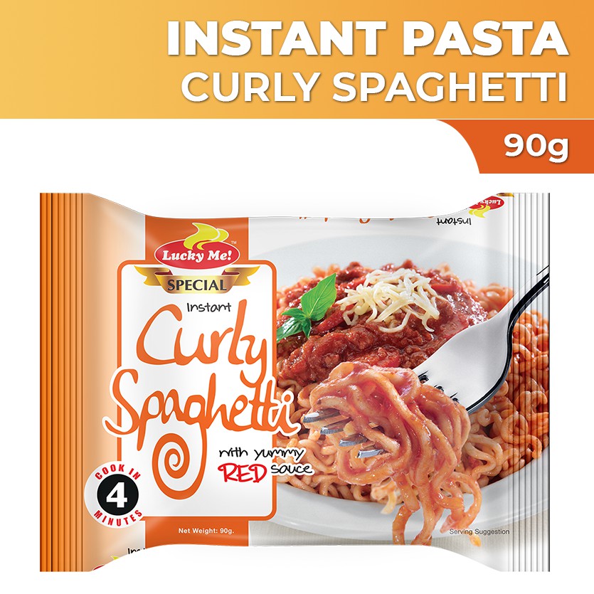 Lucky Me! Special Curly Spaghetti with Yummy Red Sauce 90g Shopee