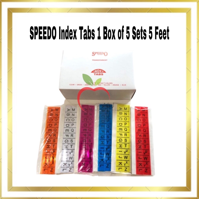 SPEEDO Index Tabs 1 Box of 5 Sets 5 Feet Shopee Philippines