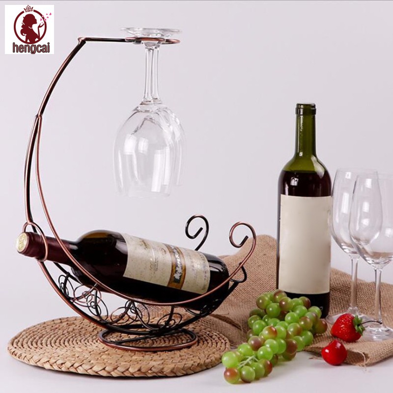 Red Wine Rack Hanging Cup Racks Creative Tricycle Upside Down Wine Glass Holder 