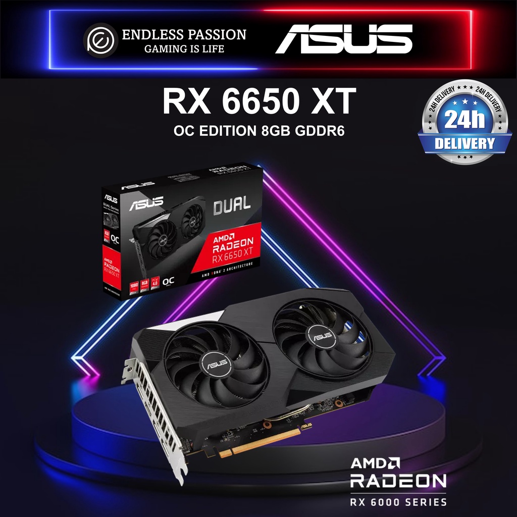 ASUS Dual AMD Radeon RX 6650 XT OC Edition 8GB GDDR6 Gaming Graphics ...