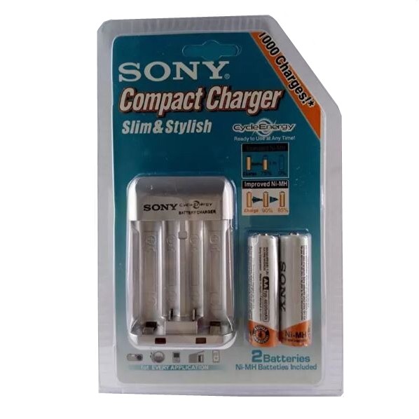 SONY Compact Charger With 2pcs AA/AAA Rechargeable Batteries Shopee