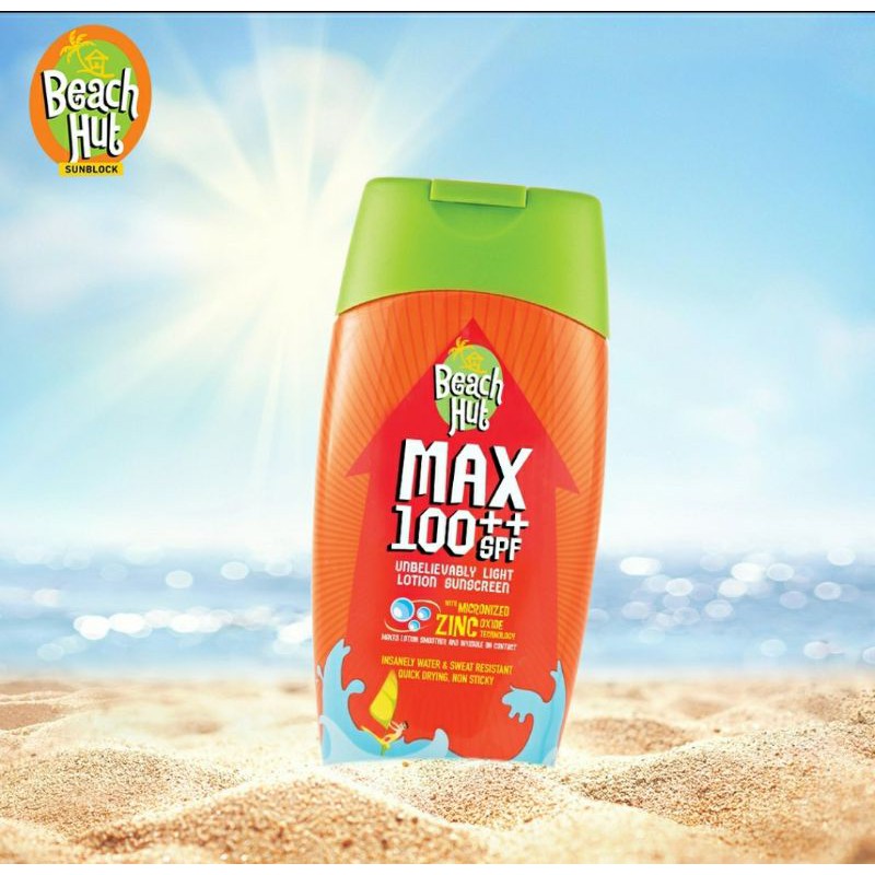 Beach Hut SUNSCREEN SUNBLOCK LOTION Max SPF 100++ for Adult and Kids ...