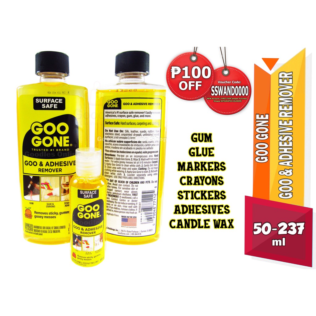 Goo Gone Original Adhesive Remover Crayon Remover Gum Remover Glue