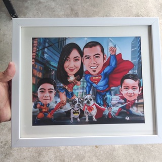 CARICATURE FAMILY with 8R PHOTO FRAME INCLUDED⭐⭐⭐⭐⭐ #3