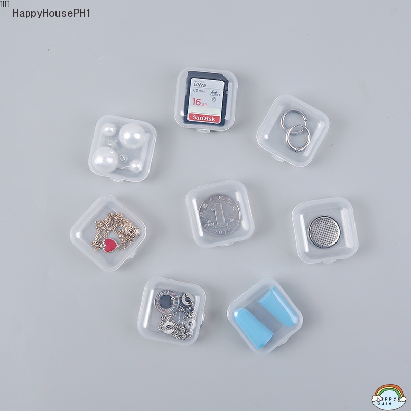 Mini Storage Ear Plug Box Plastic Box Jewelry Square Plastic Small Storage Box