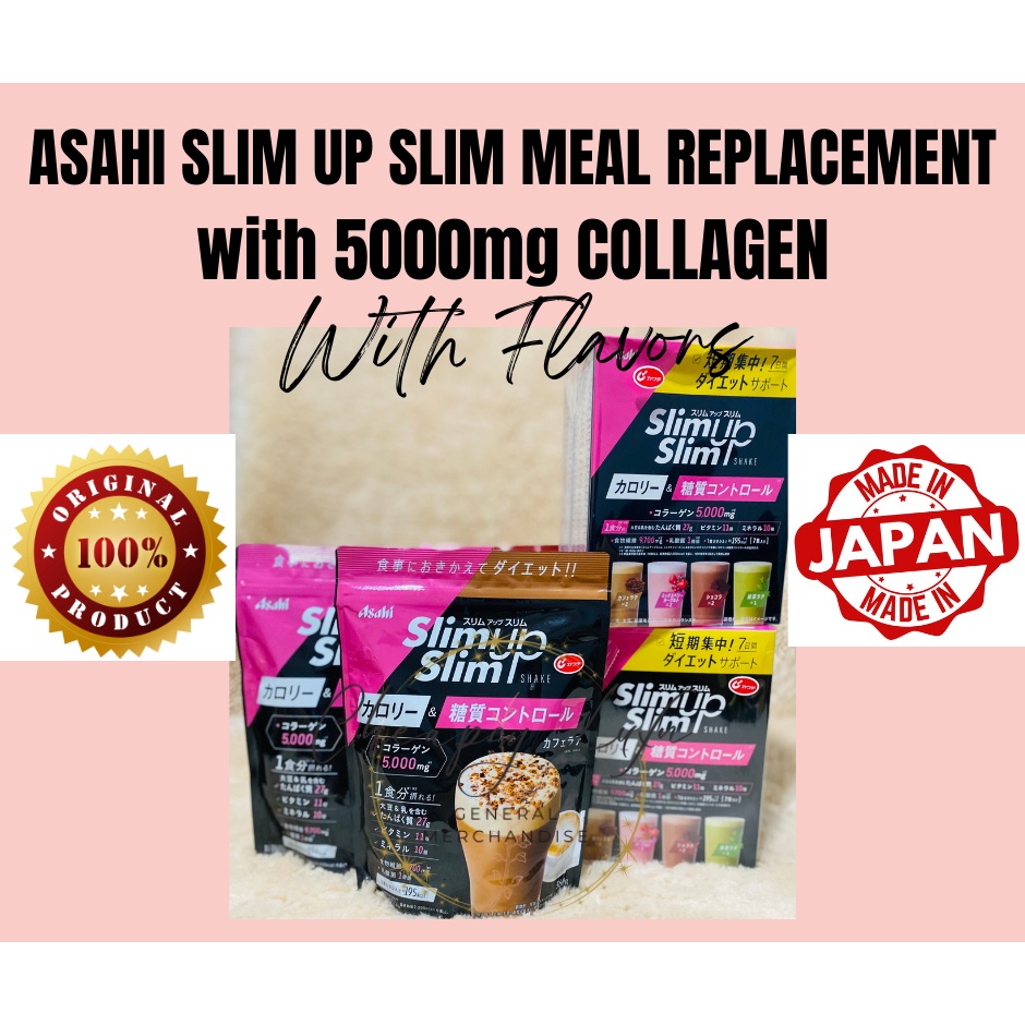 ASAHI Slim Up Slim Meal Replacement flavors with 5000mg Collagen Made