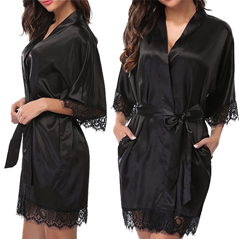 long silk night robe