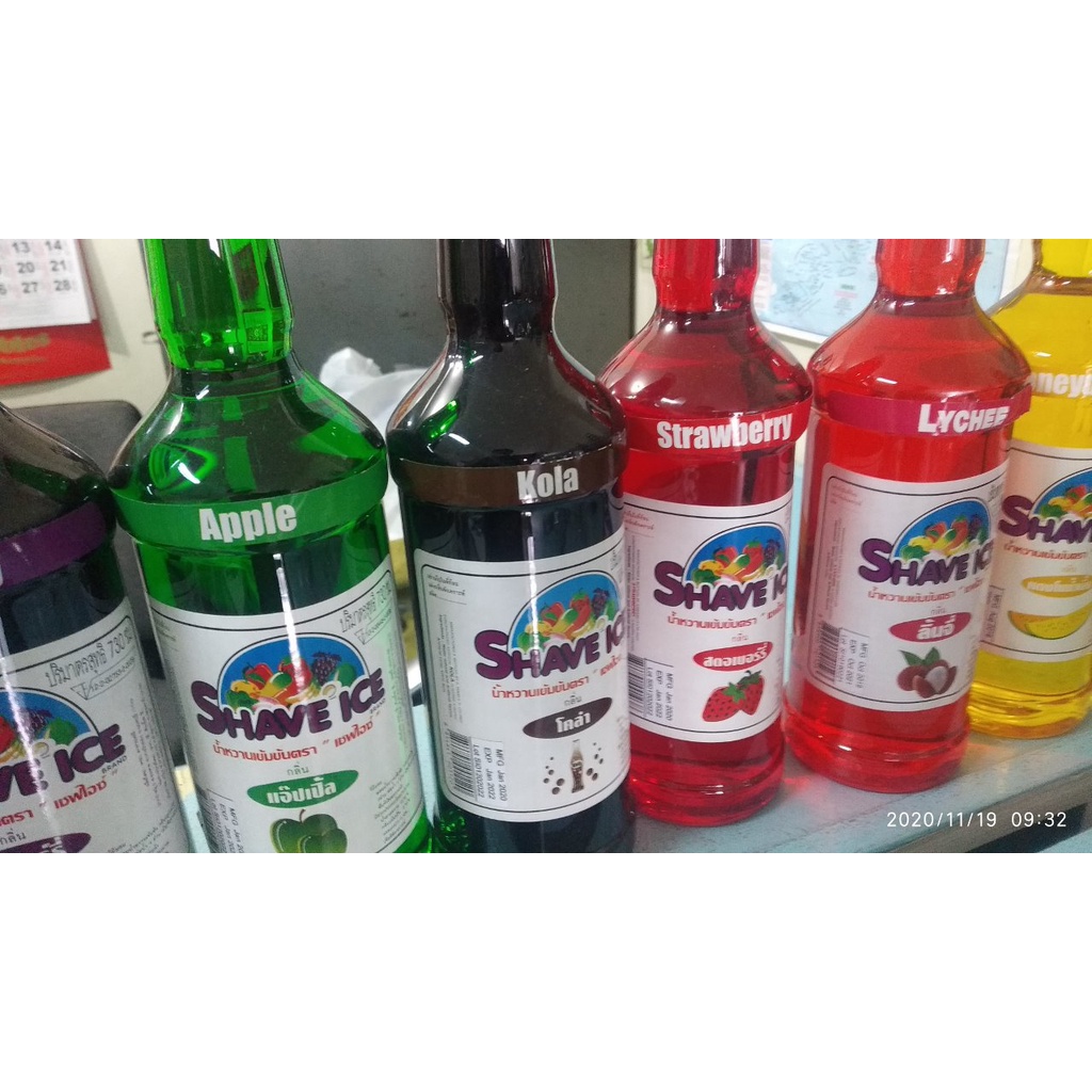 SHAVE ICE Fruit Flavored Syrup 730 ml Made in Thailand Fruit Flavored