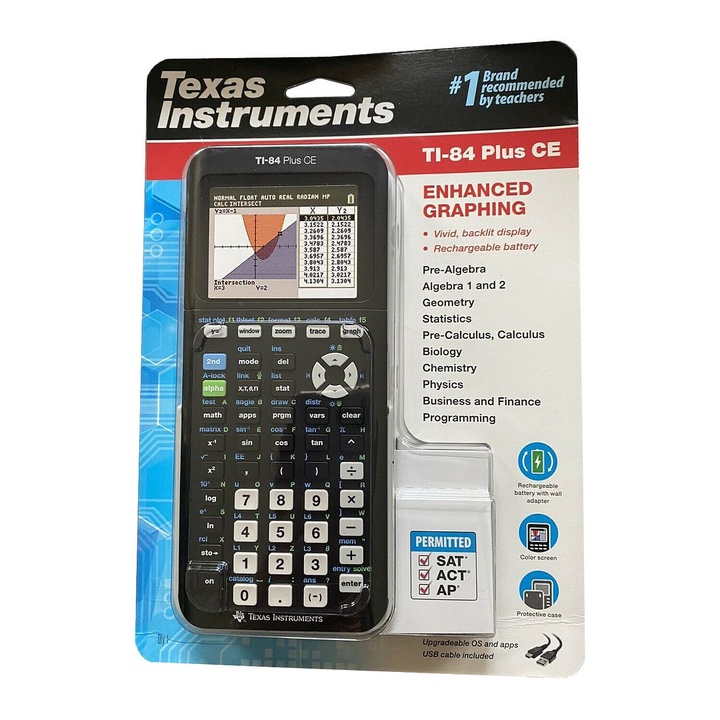 Texas Instruments Ti-84 Plus Ce Color Graphing Calculator ( Black 