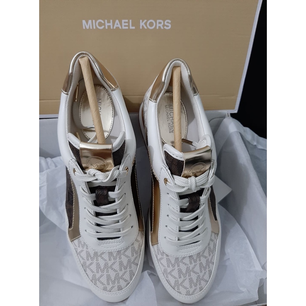 Michael Kors Maddy Two-Tone Logo Trainer | Shopee Philippines