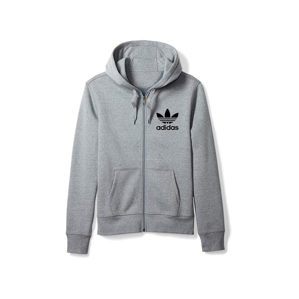 adidas hoodie jacket gray