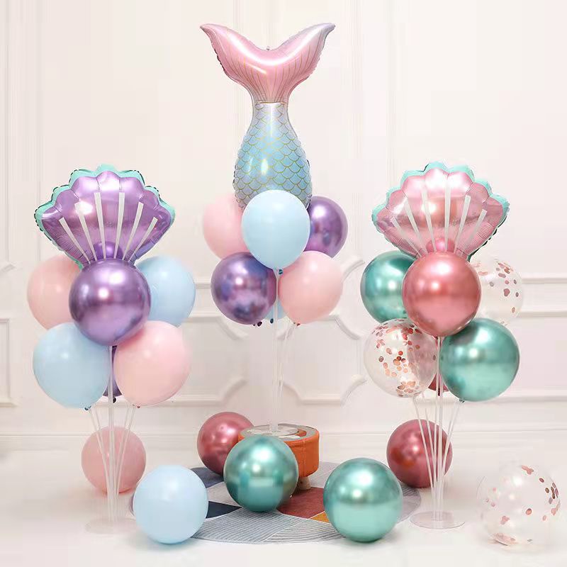 Mermaid Theme Column Floating Birthday Decoration Scene Arrangement
