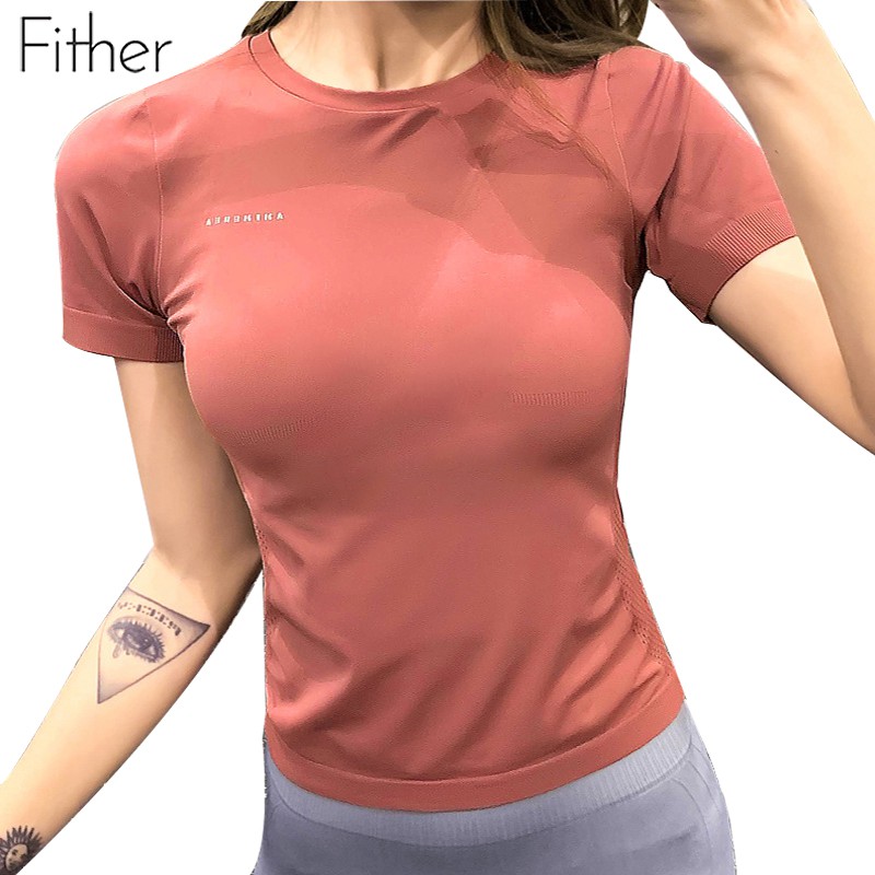 Fit.HER Sports Tshirt Quick Drying Short Sleeve Mesh Quick Drying Top