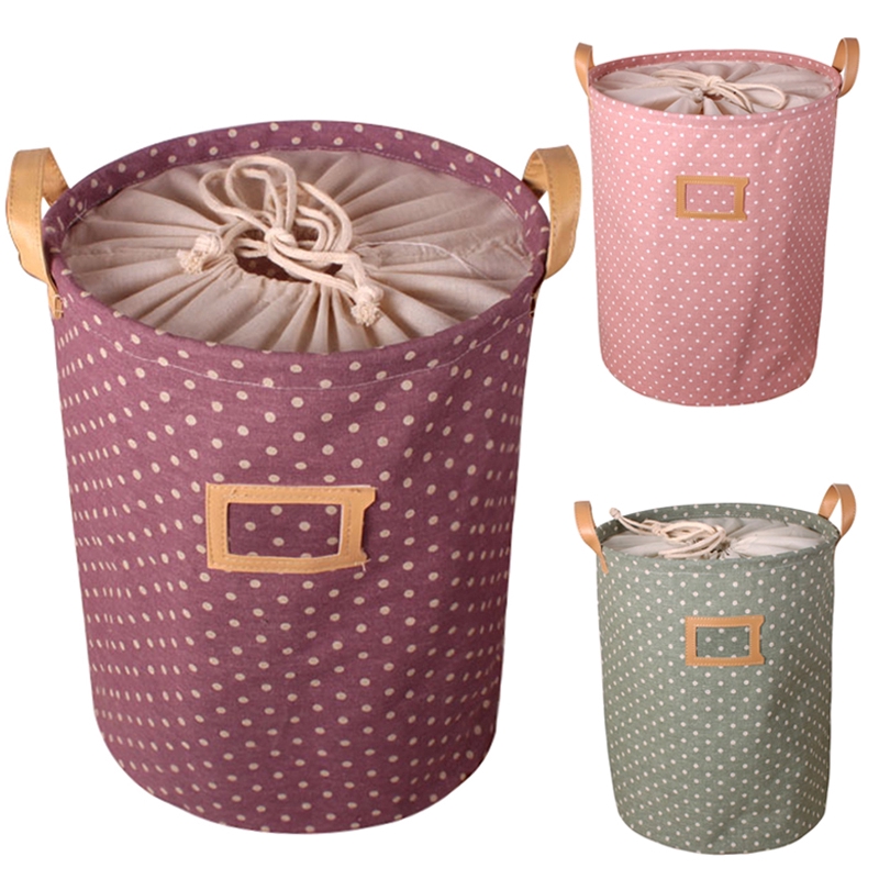 purple linen basket