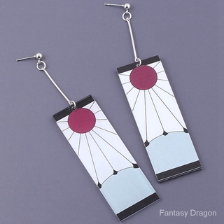 Anime Demon Slayer Earrings Cosplay Prop Kimetsu no Yaiba Tanjirou Kamado Earring Jewelry Gift #5