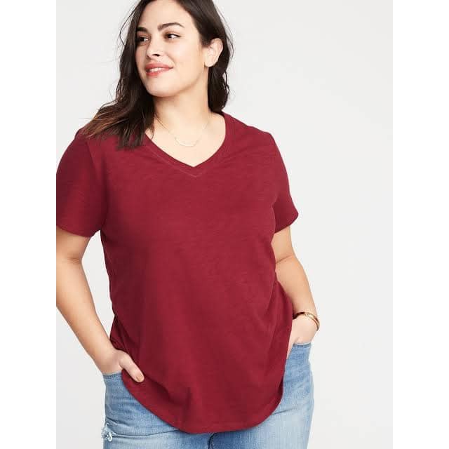 Plus Size Plain V-neck T-shirt tops XL to 5XL PLUS SIZE FINDS OVERSIZE ...