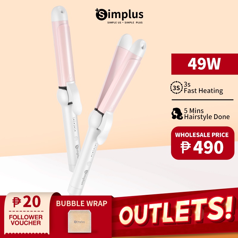 Simplus 2 In 1 Professional Hair Curler/Hair Straightener Iron Curler