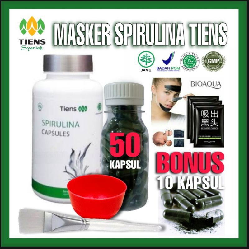 Spirulina Mask ORIGINLAL TIENS 50 Natural Herbal CapsulesOrmple Spots