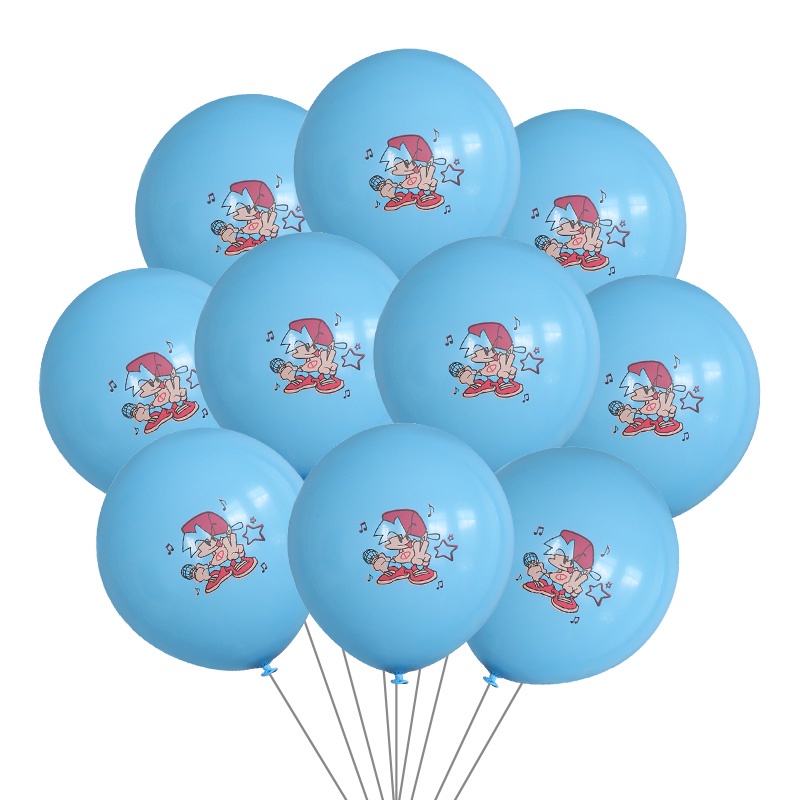 <READY STOCK>10pcs 12inch Cartoon Friday Night Funkin Latex Balloons Music Game Theme Party Happy Birthday Party Decorations Globos Kids Toys