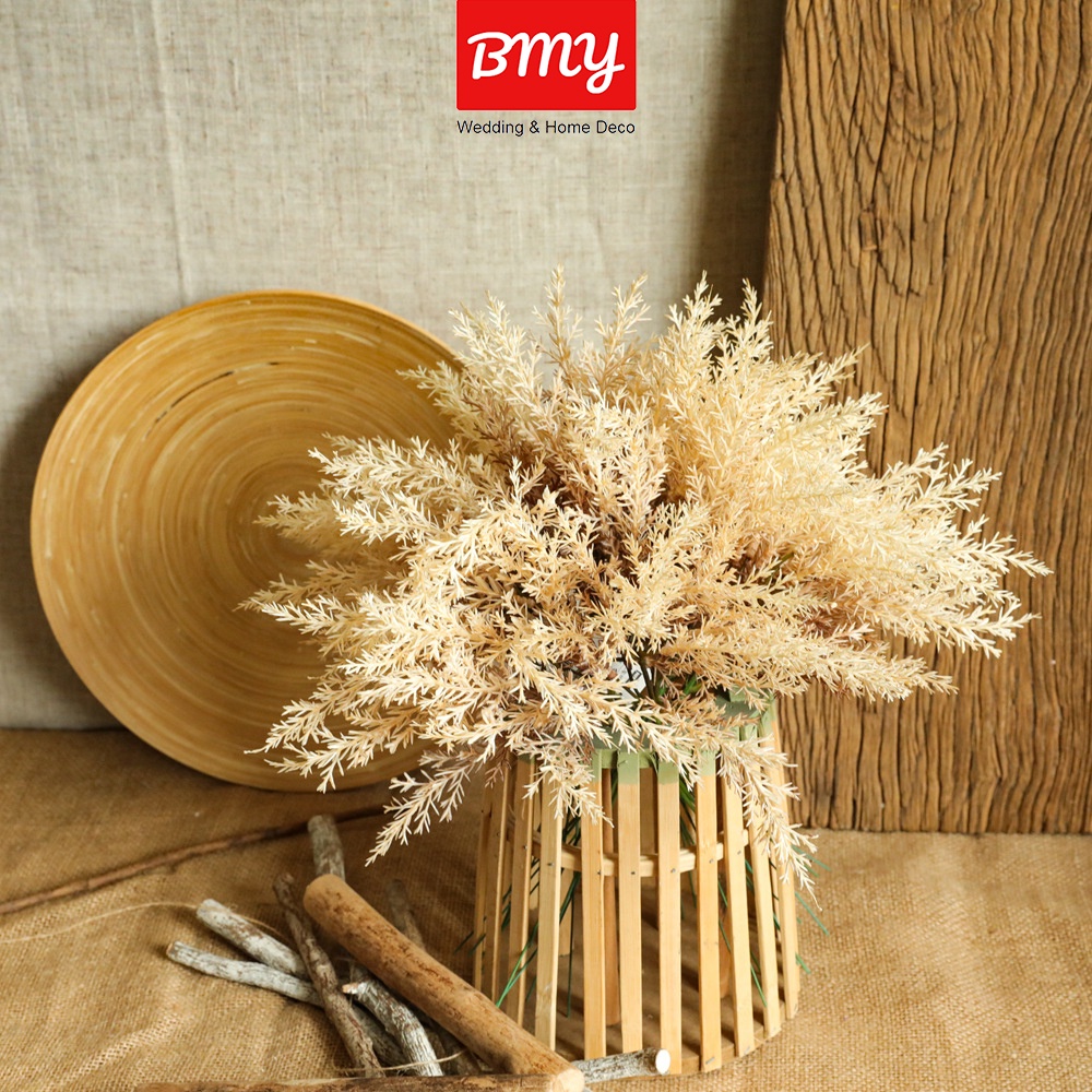 BMY 6pcs Bundle Artificial Smog Rime Simulation Flower Wheat Straw Plant Wheat Field Flower Art Wedding Home Decoration