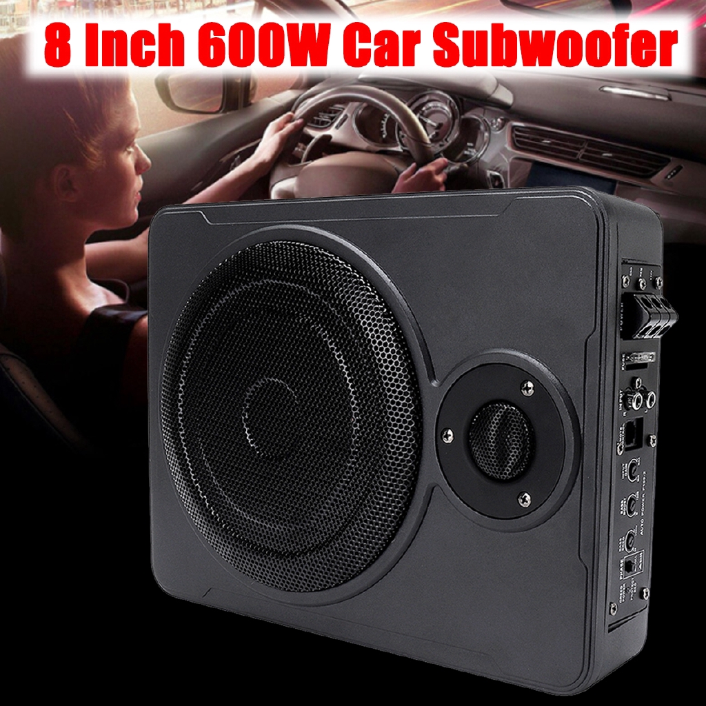 gelijkheid verbanning onderpand 8Inch 600W bluetooth Car Ultra-Thin Audio Subwoofer Auto Under Seat Sub  Amplifier Car Audio Speaker | Shopee Philippines