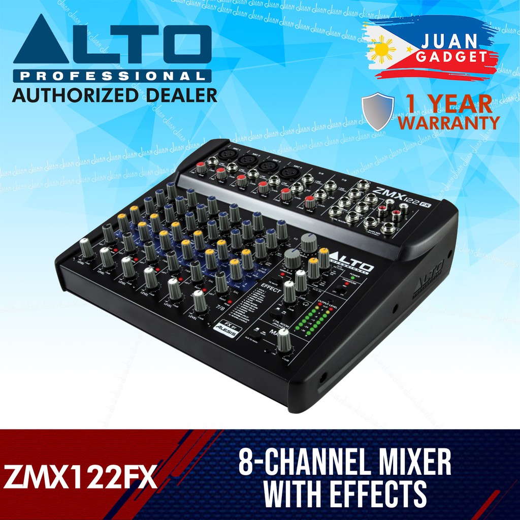 Alto Professional ZEPHYR ZMX122FX 8Channel Mixer with Effects JG