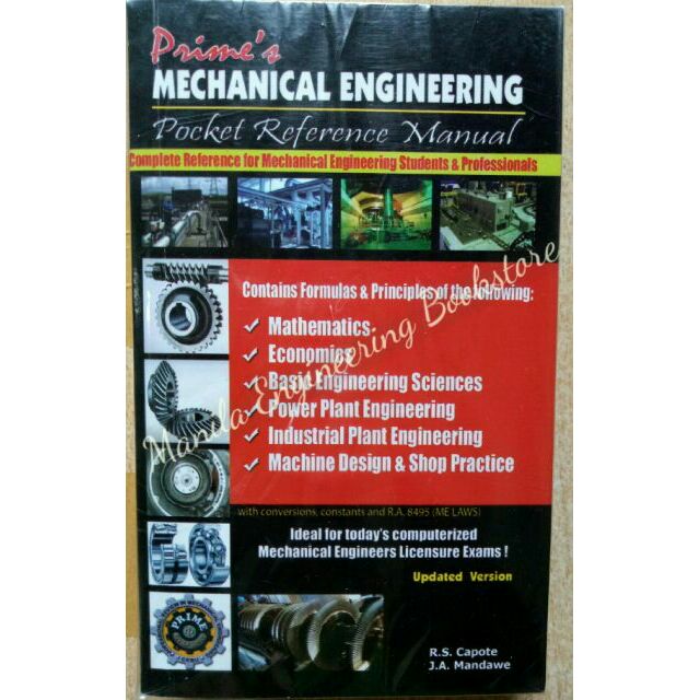 ORIG Prime's Mechanical Engineering Pocket Reference Manual by Capote and Mandawe Shopee