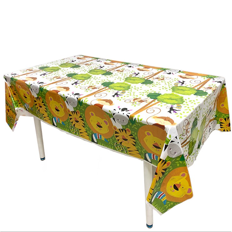 PEVA tablecloth Jungle Animal party tablecloth Oilproof washable