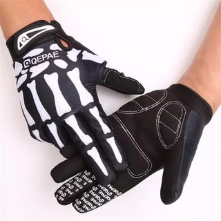 skeleton cycling gloves