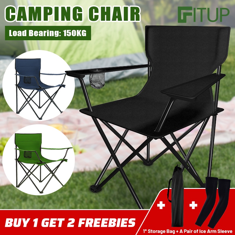 Heavy Duty Camping Foldable Chair Arm Chair Outdoor and Indoor Use