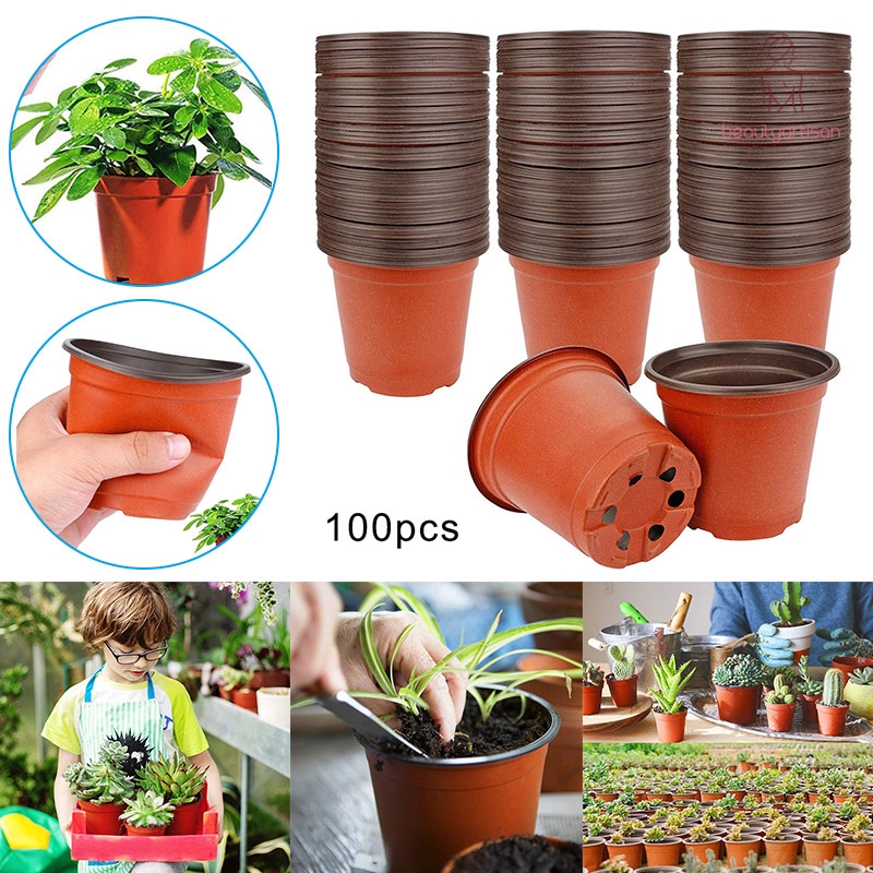 20/50/100pcs Plastic Nursery Pot Plant Seedling Pouch Holder//nursery