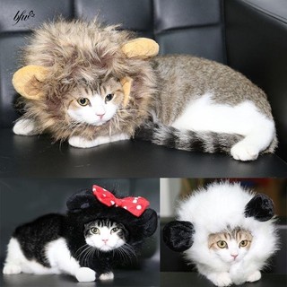 bfw Furry Pet Hat Lion Mane Wig Cat Pets Clothes Fancy Dress Up With Ears Cute Cat Accessories Pet Accessories Christmas Cat Suit