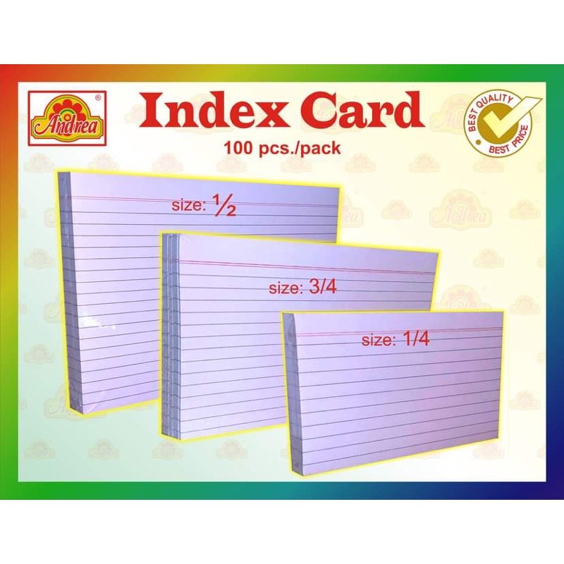 Index Card Sizes Philippines - qcardg