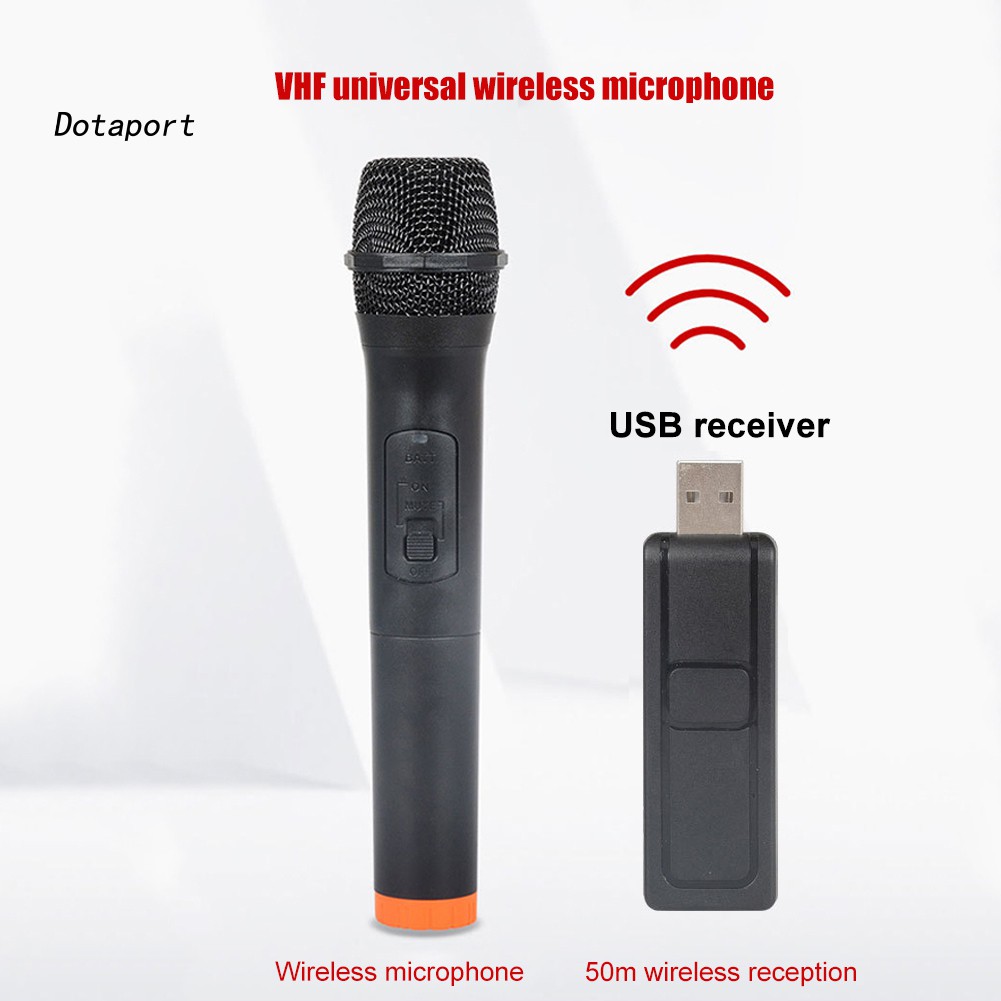 Dota_UHF 3.5mm 6.35mm Handheld Wireless Microphone Karaoke Mic with USB