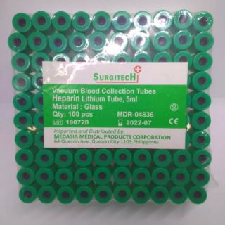 Vacutainer Heparin Lithium / Green top tubes (5ml) #2
