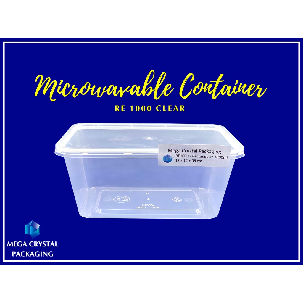 Microwavable Container Re 1000 Rectangular 1000 Ml 10 Pcs Per Pack Clear Shopee Philippines