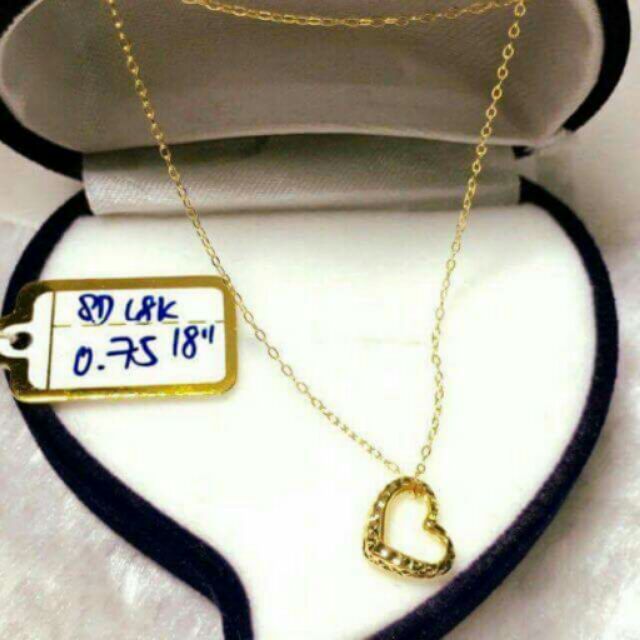 18k Saudi Gold Necklace 16”, 18