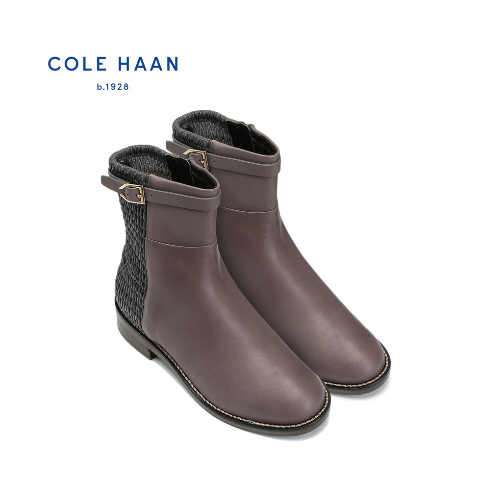 cole haan lexi grand stretch leather and woven ankle boots