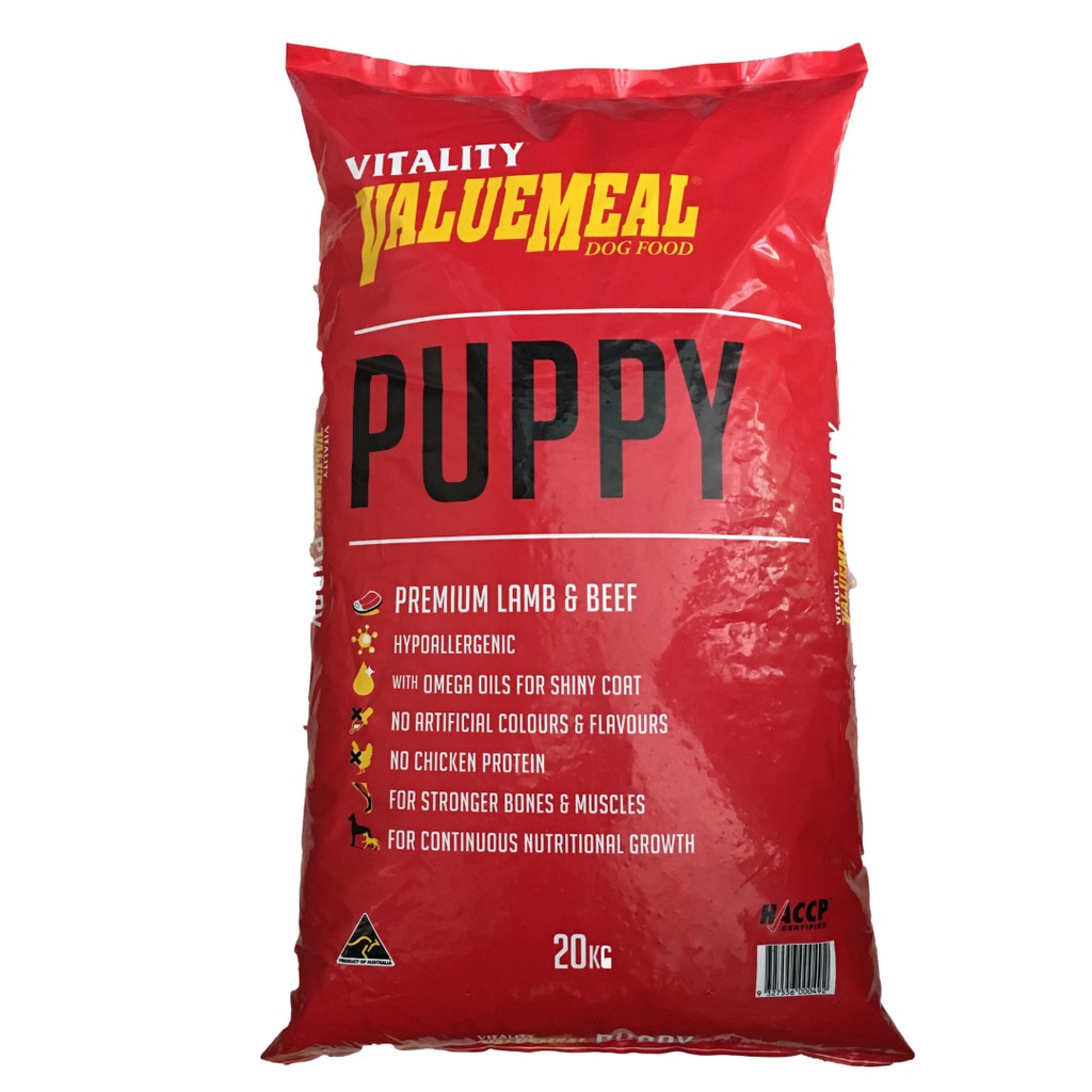 Vitality Value Meal Puppy Dog Food (Premium Lamb and Beef) 20KG