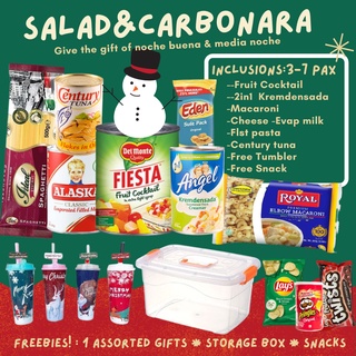 Salad & Carbonara Christmas Basket Set Perfect for Gift Family Celebration Food Package Giveaway