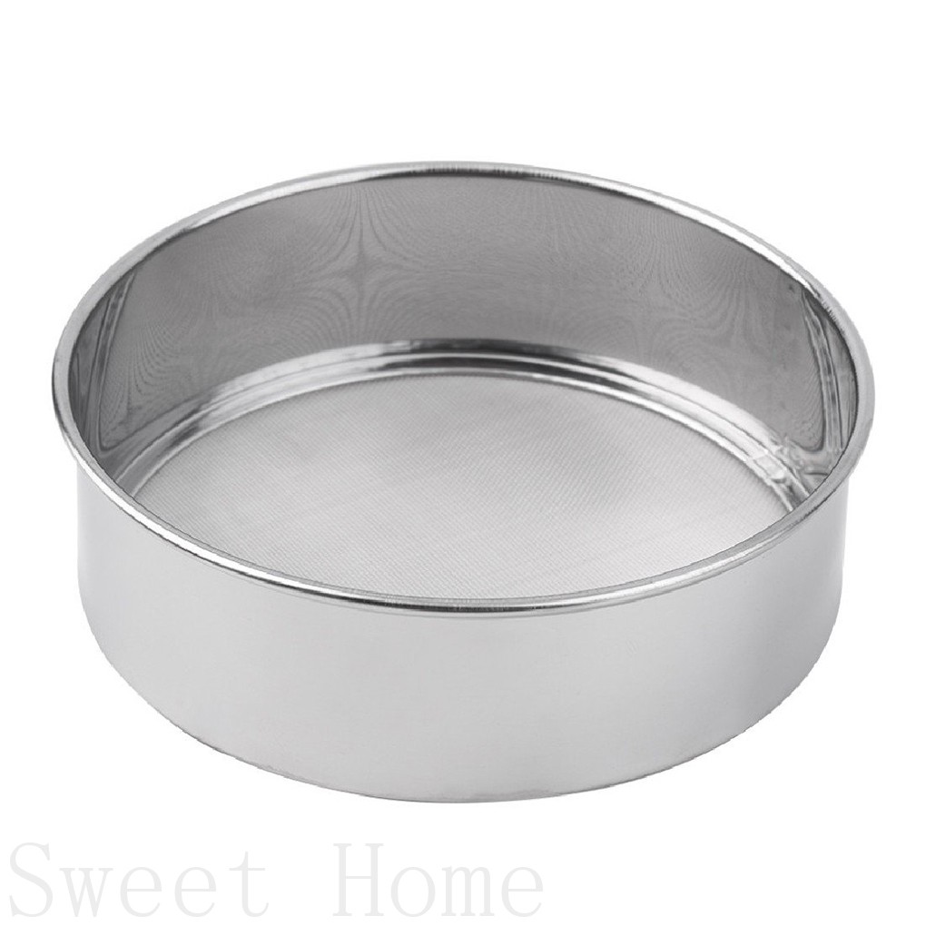 Stainless Steel Flour Sieve Baking Tool Kitchen Super Fine Round Flour ...